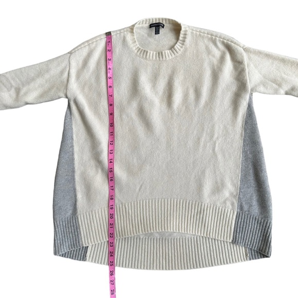 Eileen Fisher Cream & Gray Two Tone Cashmere Crewneck‎ Sweater Size: XXS - Picture 9 of 12